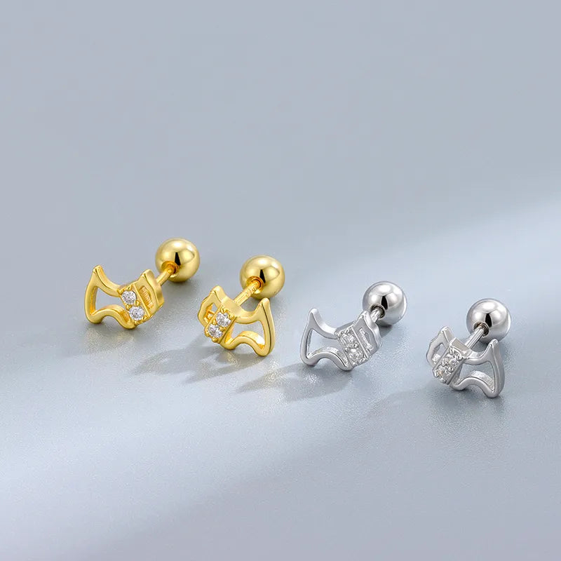 Little Dog with Scarf Barbell Stud Earrings (20G)