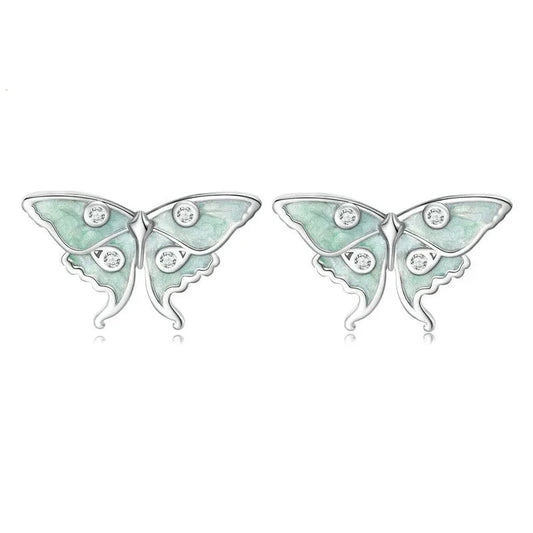 Mint Butterfly Stud Earrings