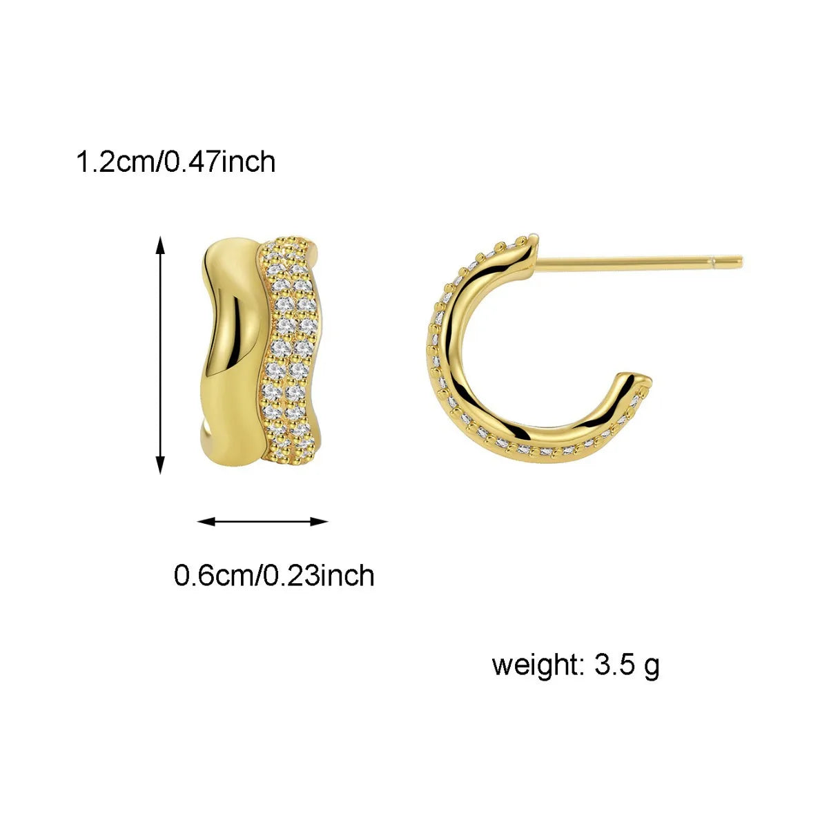 Smooth Wave Hoop Earrings