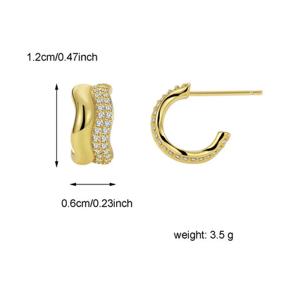 Smooth Wave Hoop Earrings