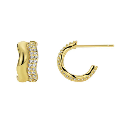 Smooth Wave Hoop Earrings