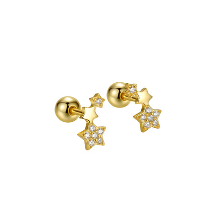 Cluster Stars Barbell Stud Earrings