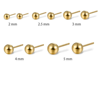 Minimal Ball Stud Earrings (20G)