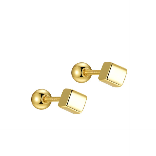 Square Barbell Stud Earrings (20G)