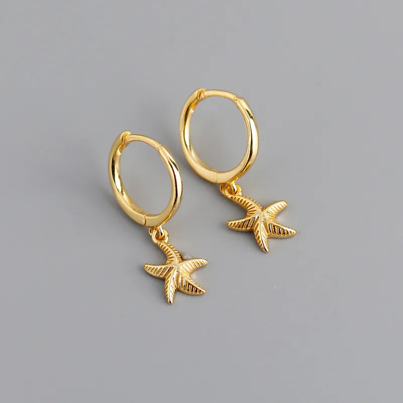 Simple Seastar Hoop Earrings