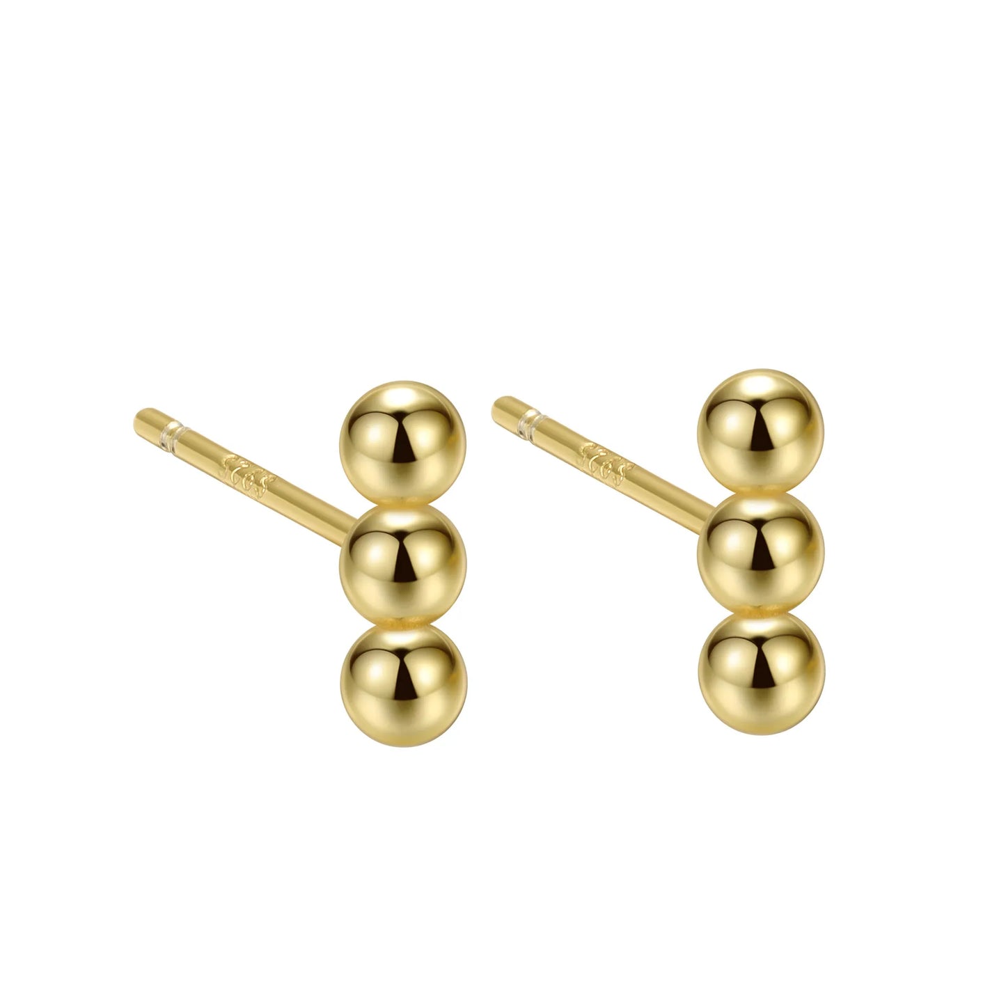 Minimal Trio Ball Stud Earrings