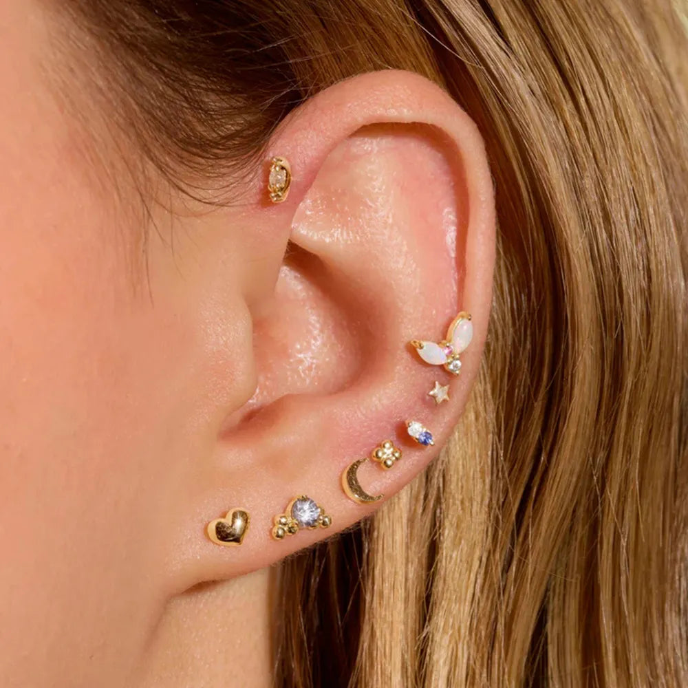 Opal Butterfly Stud Earrings