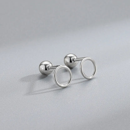 Simple Circle Barbell Stud Earrings (20G)