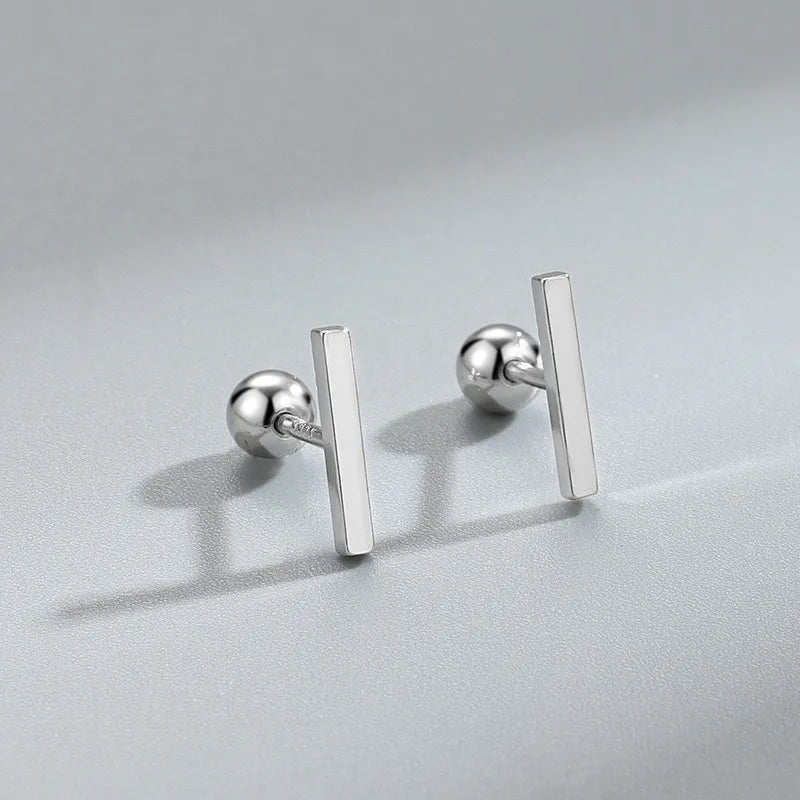 Minimal Line Barbell Stud Earrings (20G)
