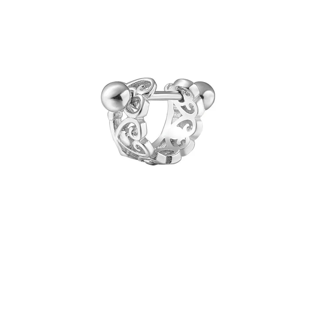 Silver Love Helix Barbell Piercing Hoop (20G)