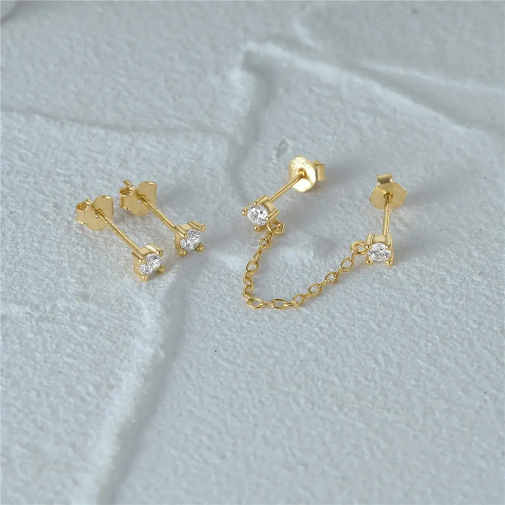 Minimal Diamond Earring Set
