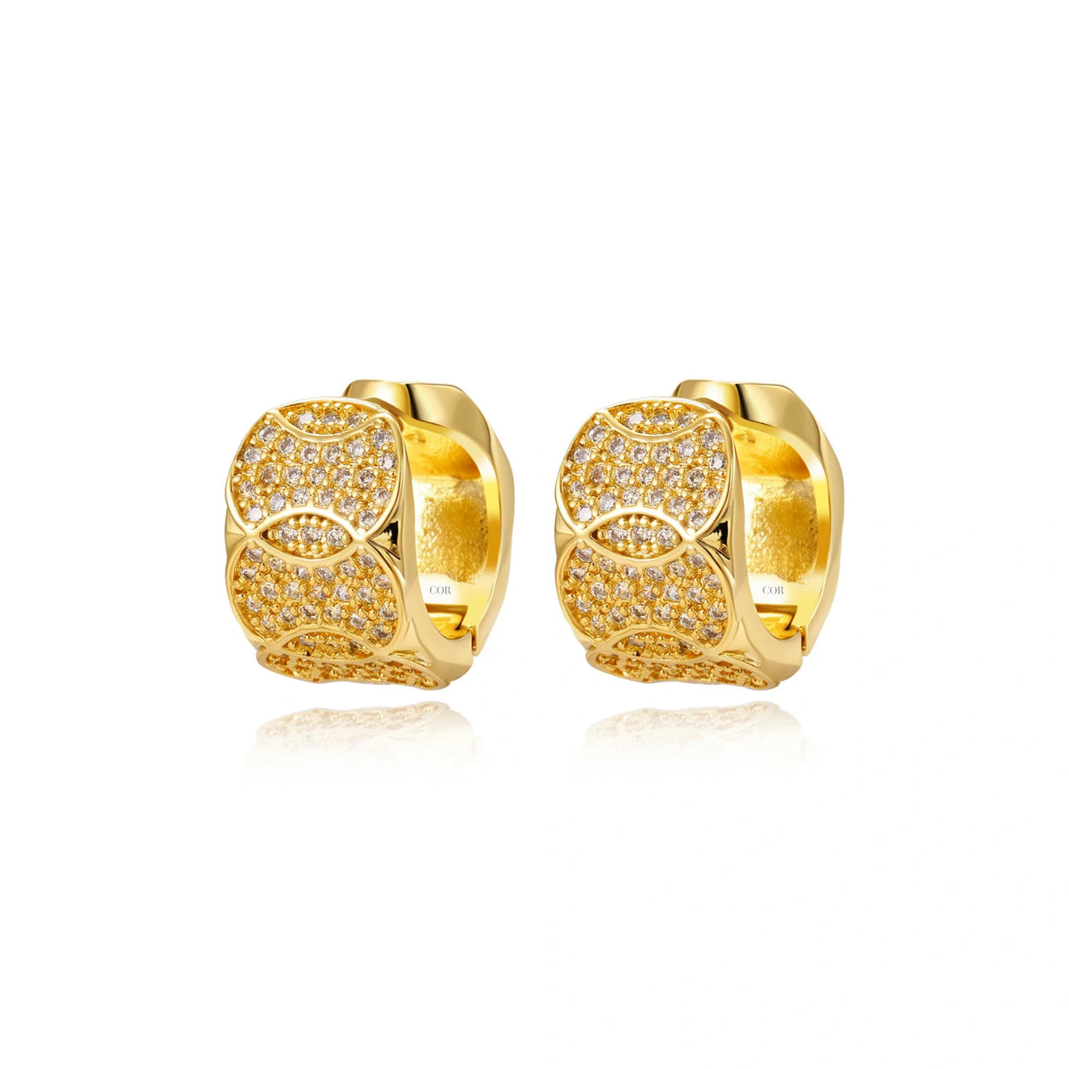 Aurelia Pavé Petal Huggie Hoops
