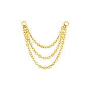 Titanium Trio Chain Attachment •  Cartilage Dangling Chain