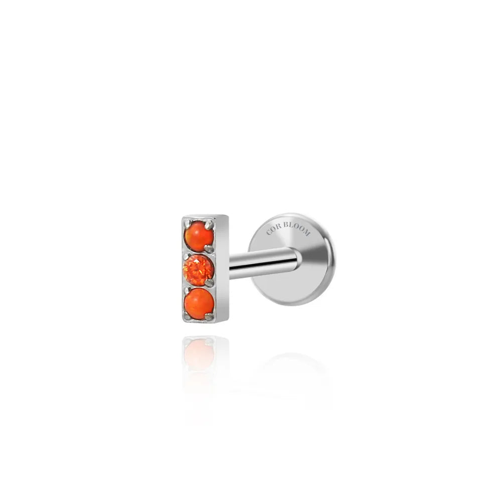 Titanium Mini Orange Opal Piercing Stud