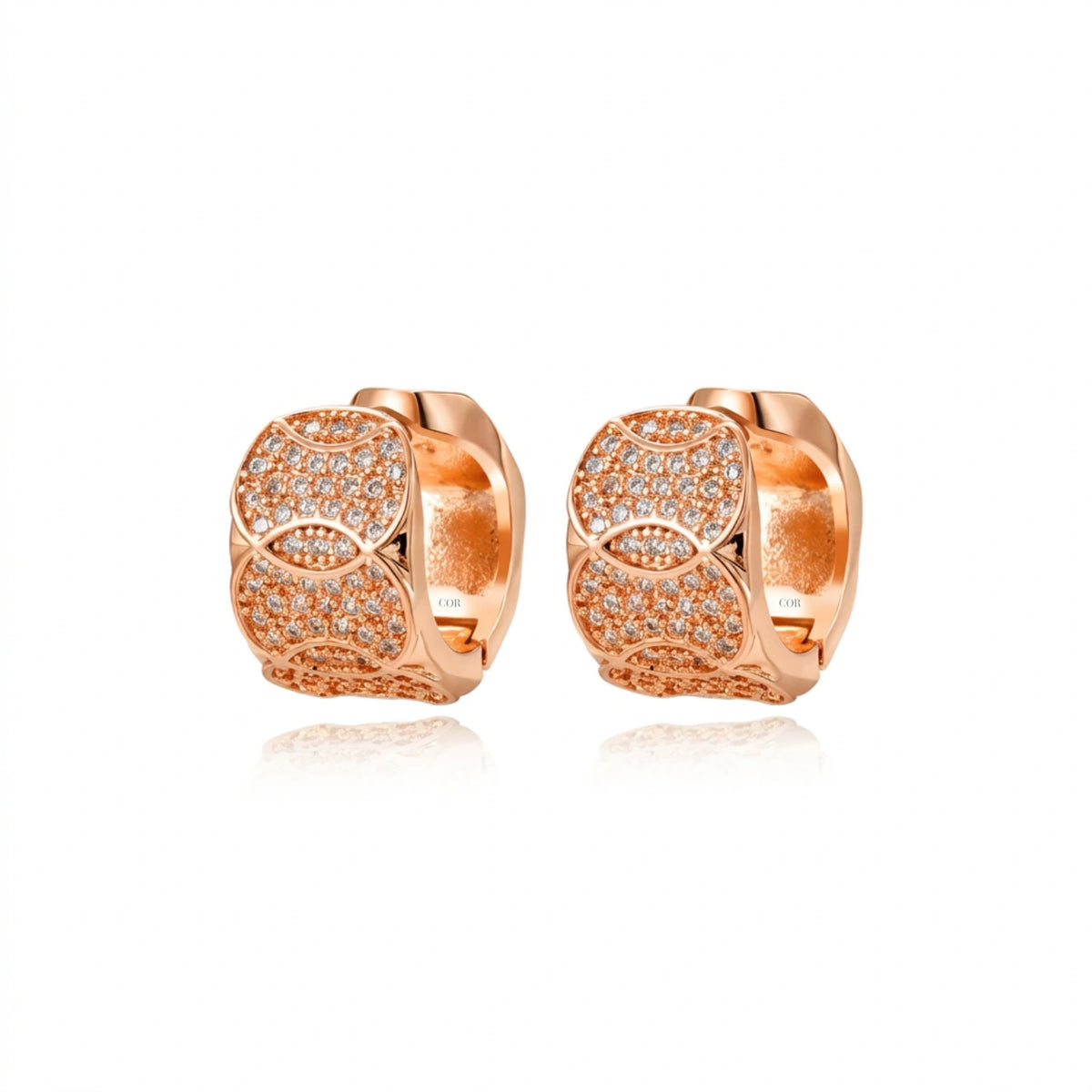 Aurelia Pavé Petal Huggie Hoops