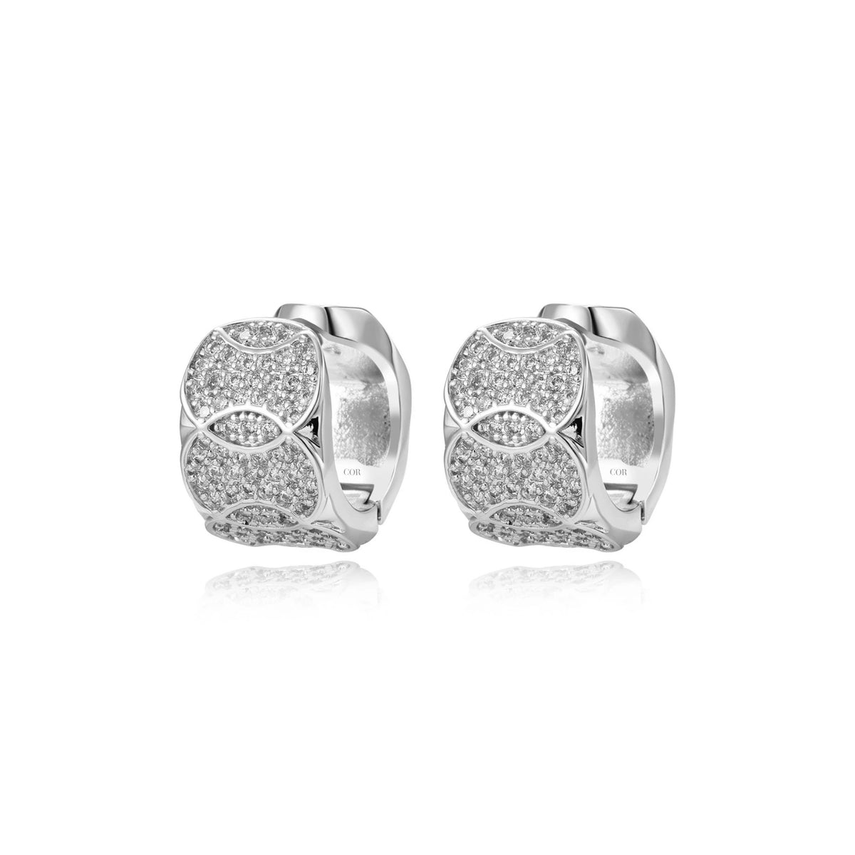 Aurelia Pavé Petal Huggie Hoops