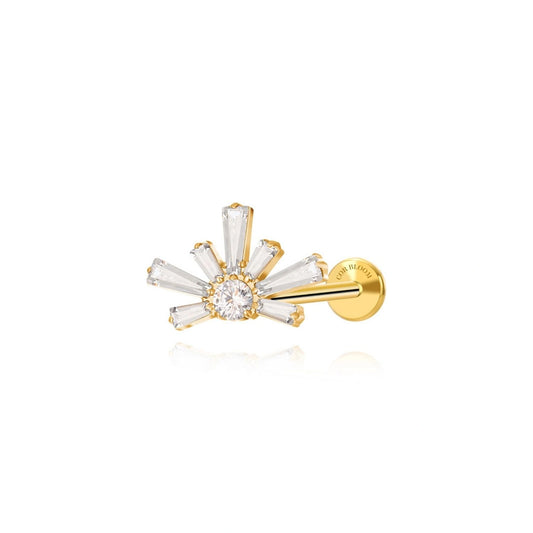 Titanium Evangeline Crystal Flat Back Stud