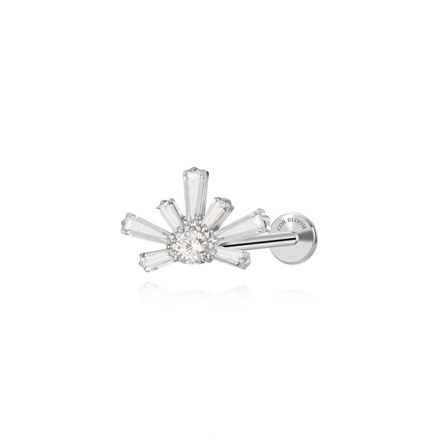 Titanium Evangeline Crystal Flat Back Stud