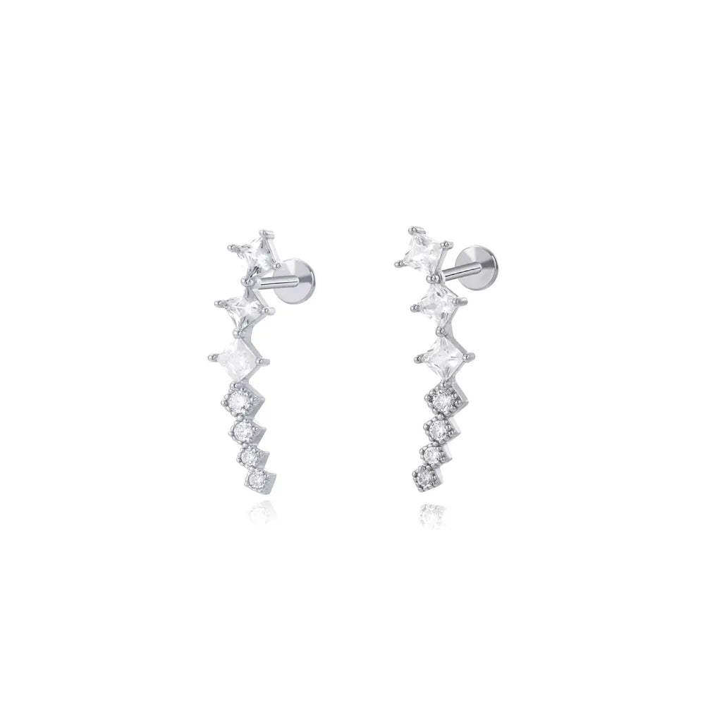 Luxe Septem Diamond Flat Back Cartilage Earring (18G)