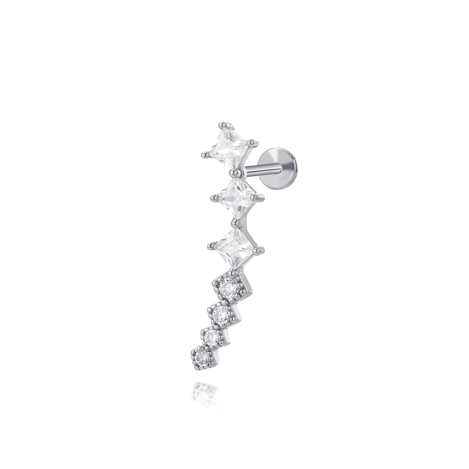 Luxe Septem Diamond Flat Back Cartilage Earring (18G)