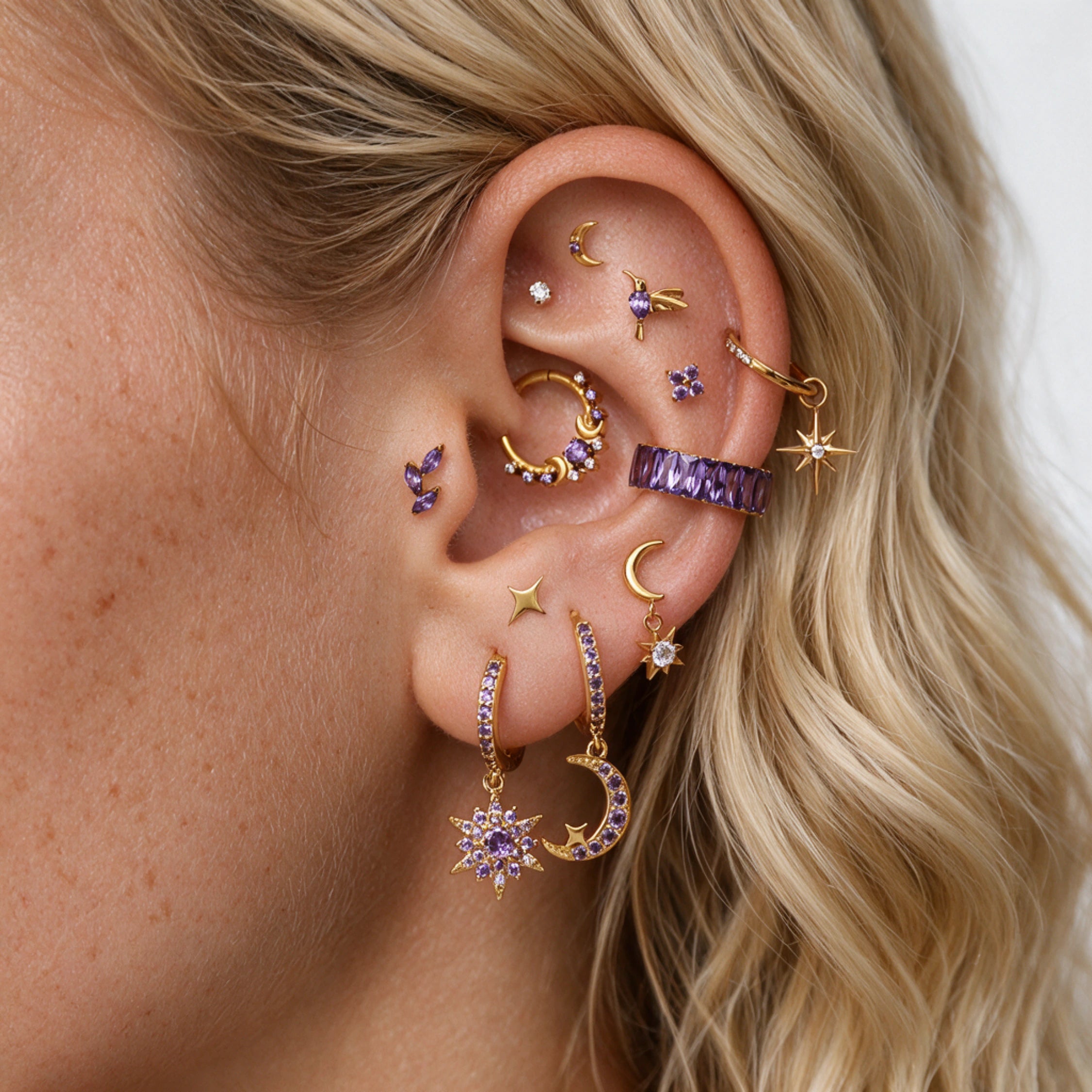 Titanium Themis Star Cluster Clicker - Amethyst