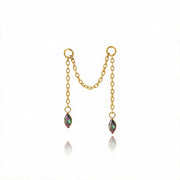 Titanium Holly Duo Marquise Cartilage Chain - Dark iridescent
