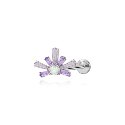 Titanium Evangeline Amethyst Flat Back Stud