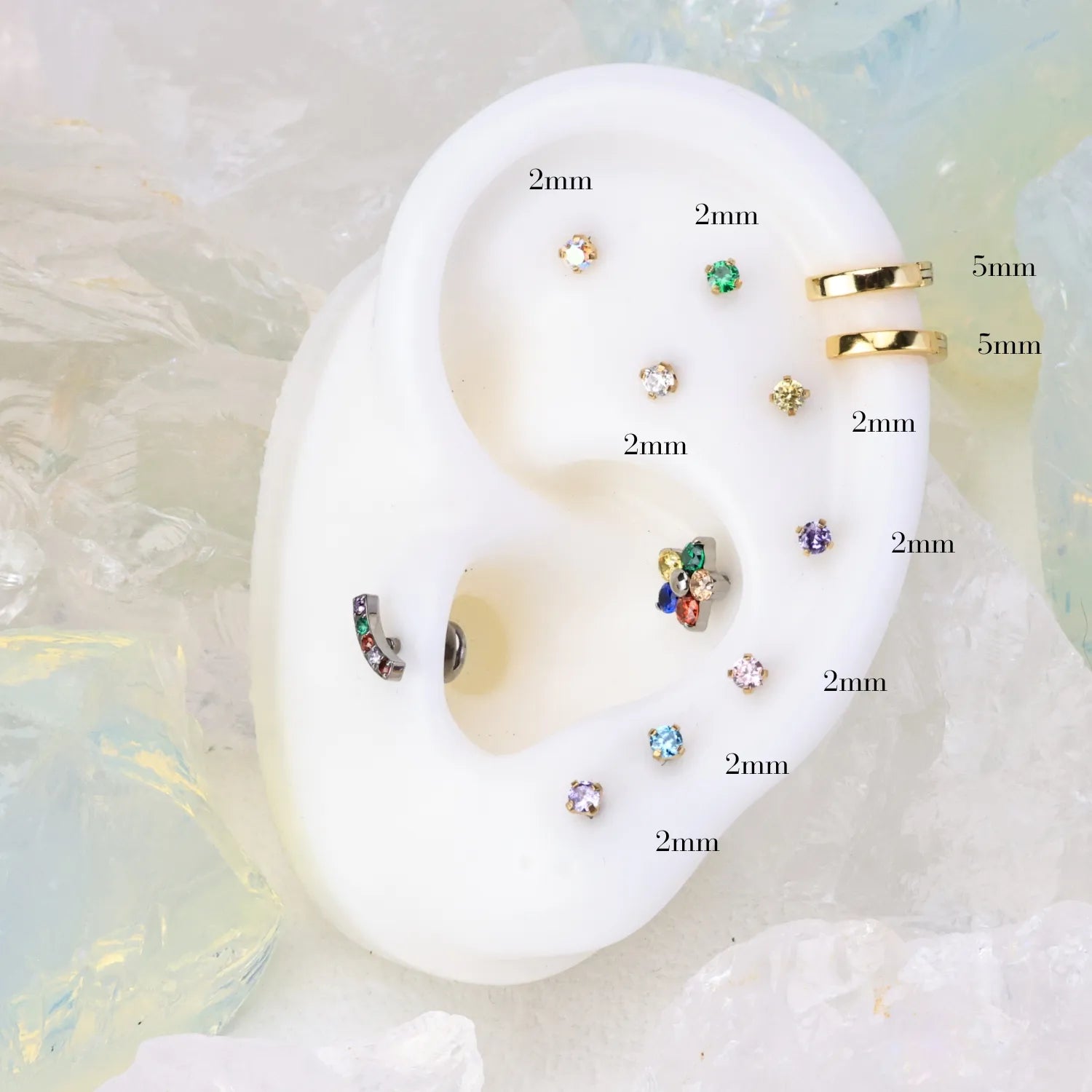 Titanium Multisize Yellow Topaz Stud (Push Pin)