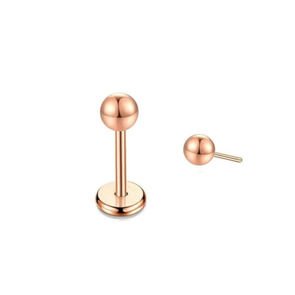 Titanium Essential Sphere Push Pin Flat Back Stud