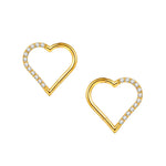 Titanium-Daith-Ring mit Pavé-Herz | Septum-Clicker