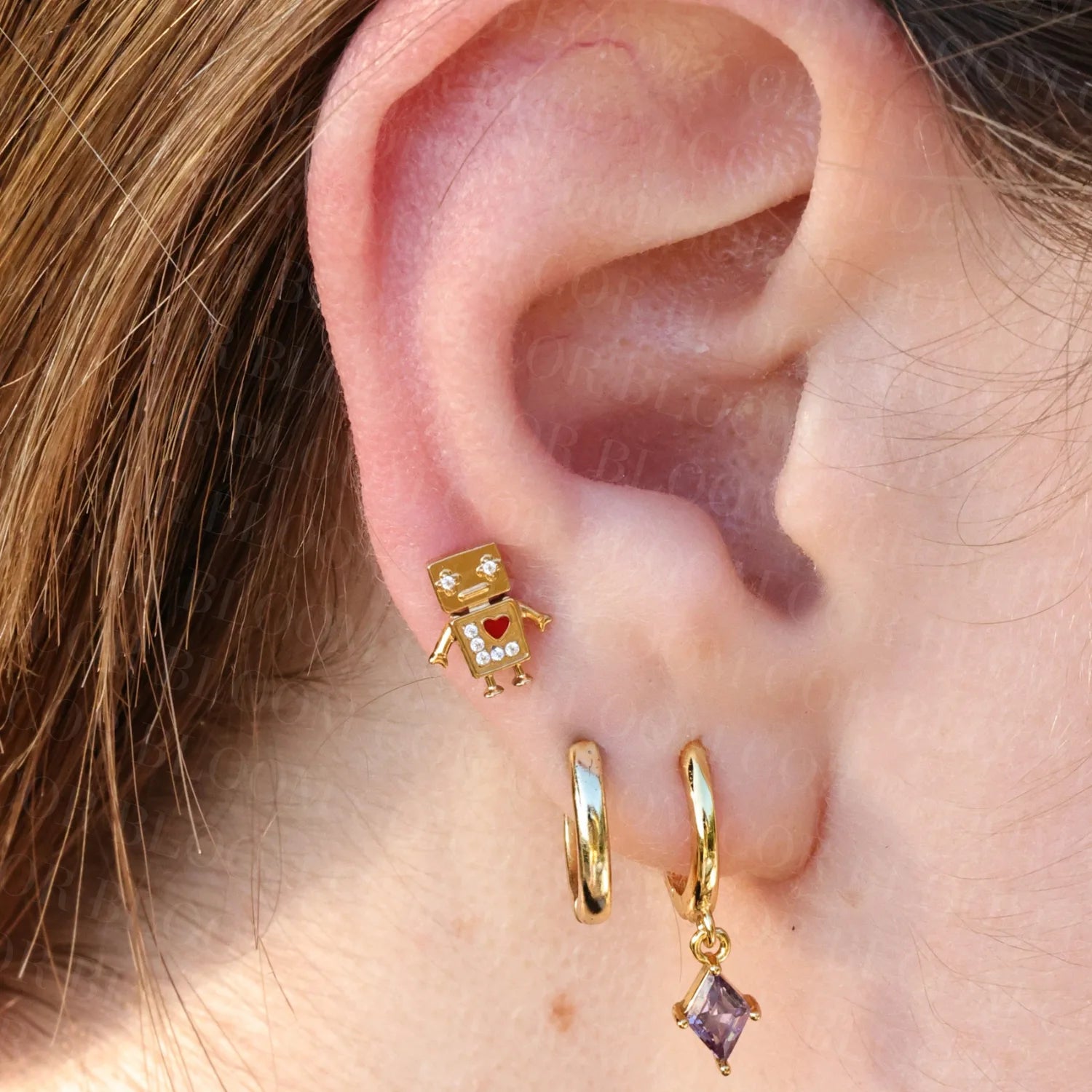 Alaia Amethyst Kite Hoop Earrings
