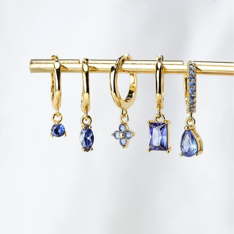 Alaiya Tanzanite Four-Leaf Clover Hoop Earrings