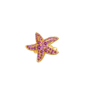 Ruby Starfish Ear Cuff