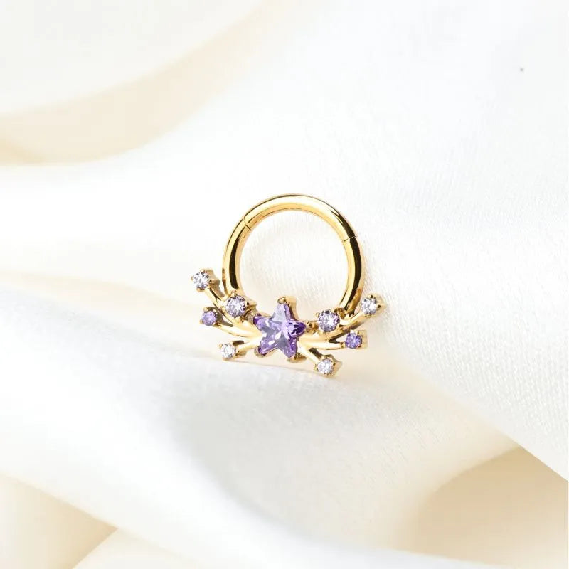 Titanium Sparkling Celestine Star Clicker - Amethyst