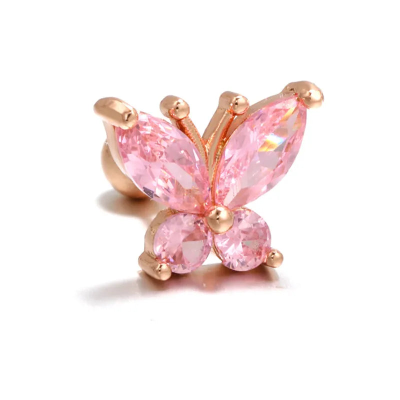 Rosa Butterfly Barbell Piercing (20G)