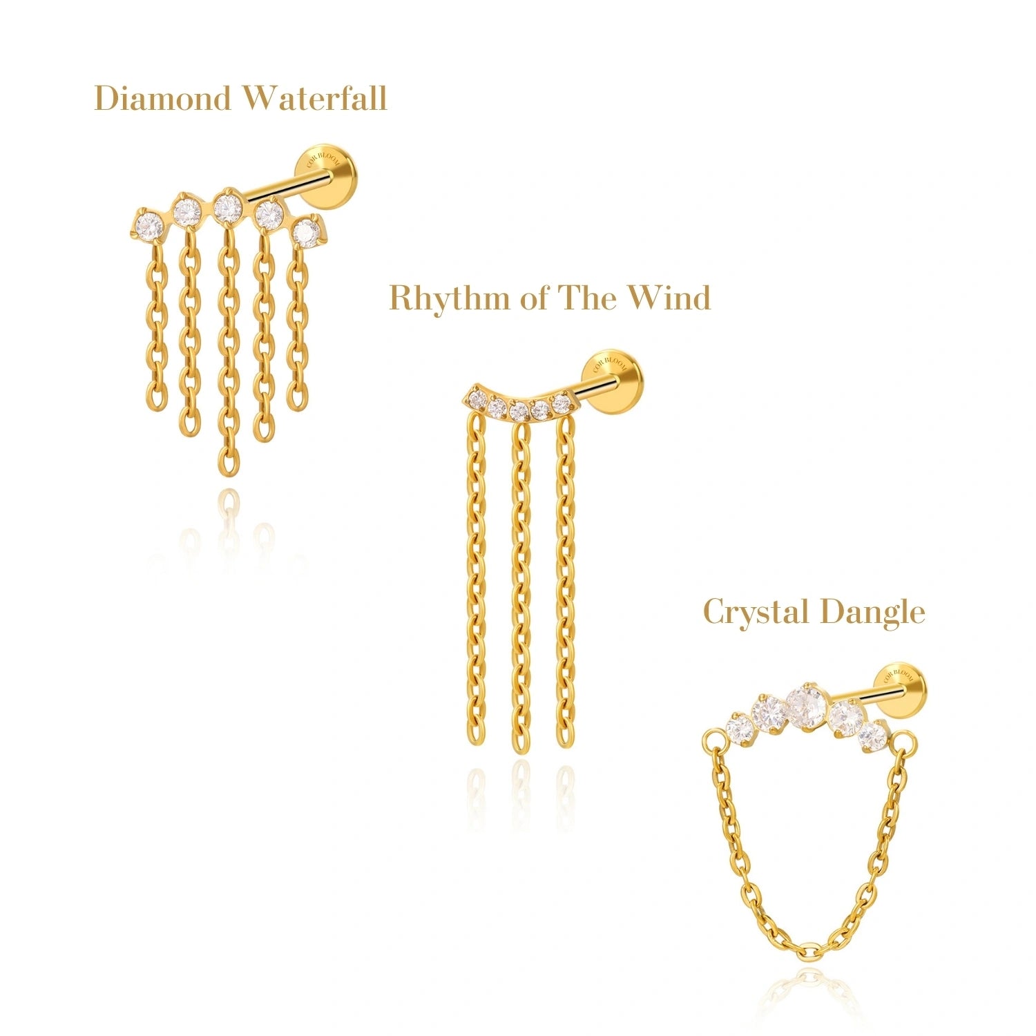 Titanium Rhythm of The Wind Flat Back Stud