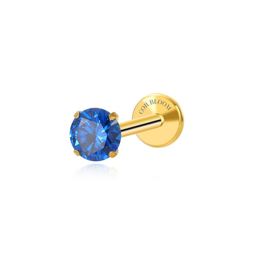 Titanium Multisize Blue Sapphire Piercing Stud