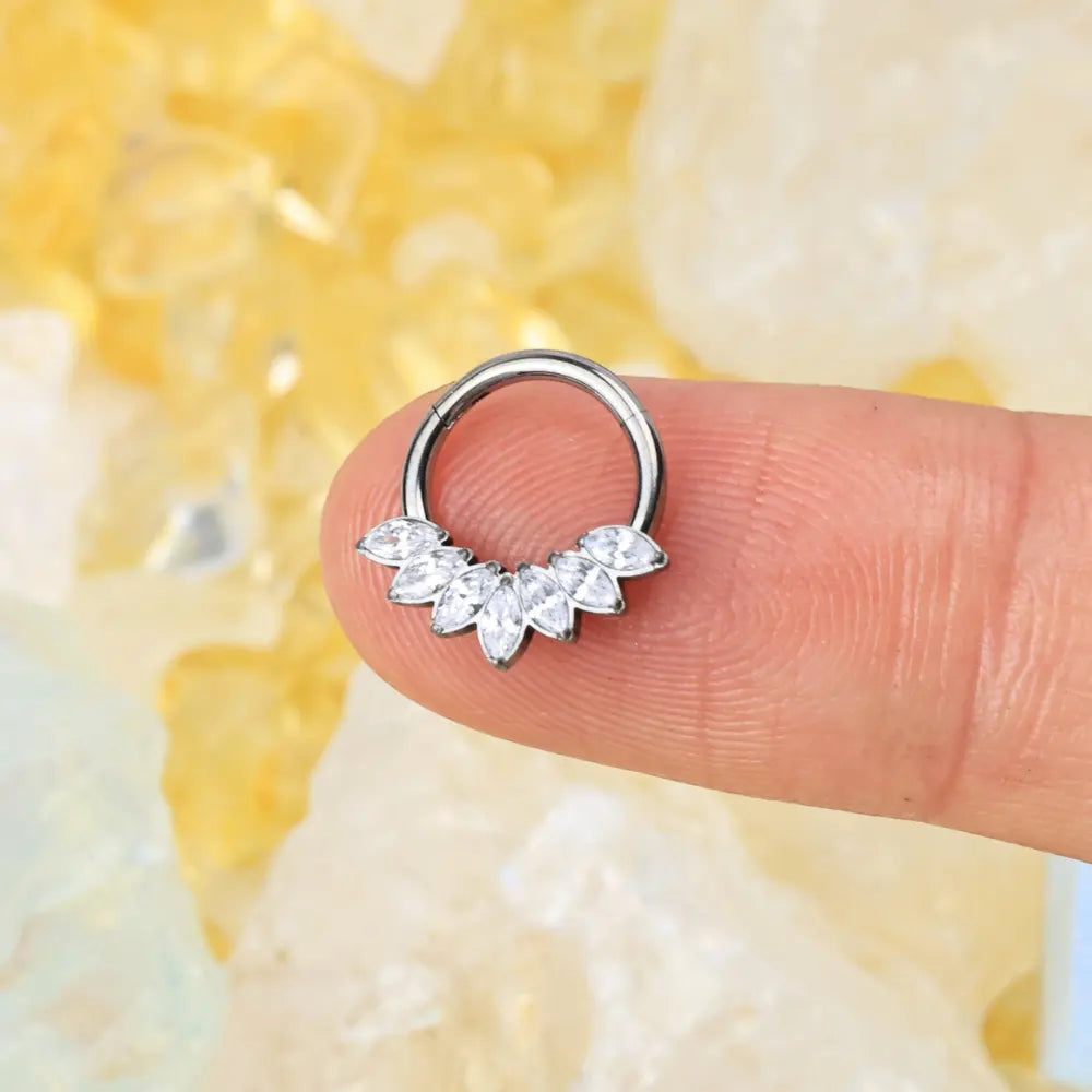 Titanium Raina Marquise 4-Petal Clicker