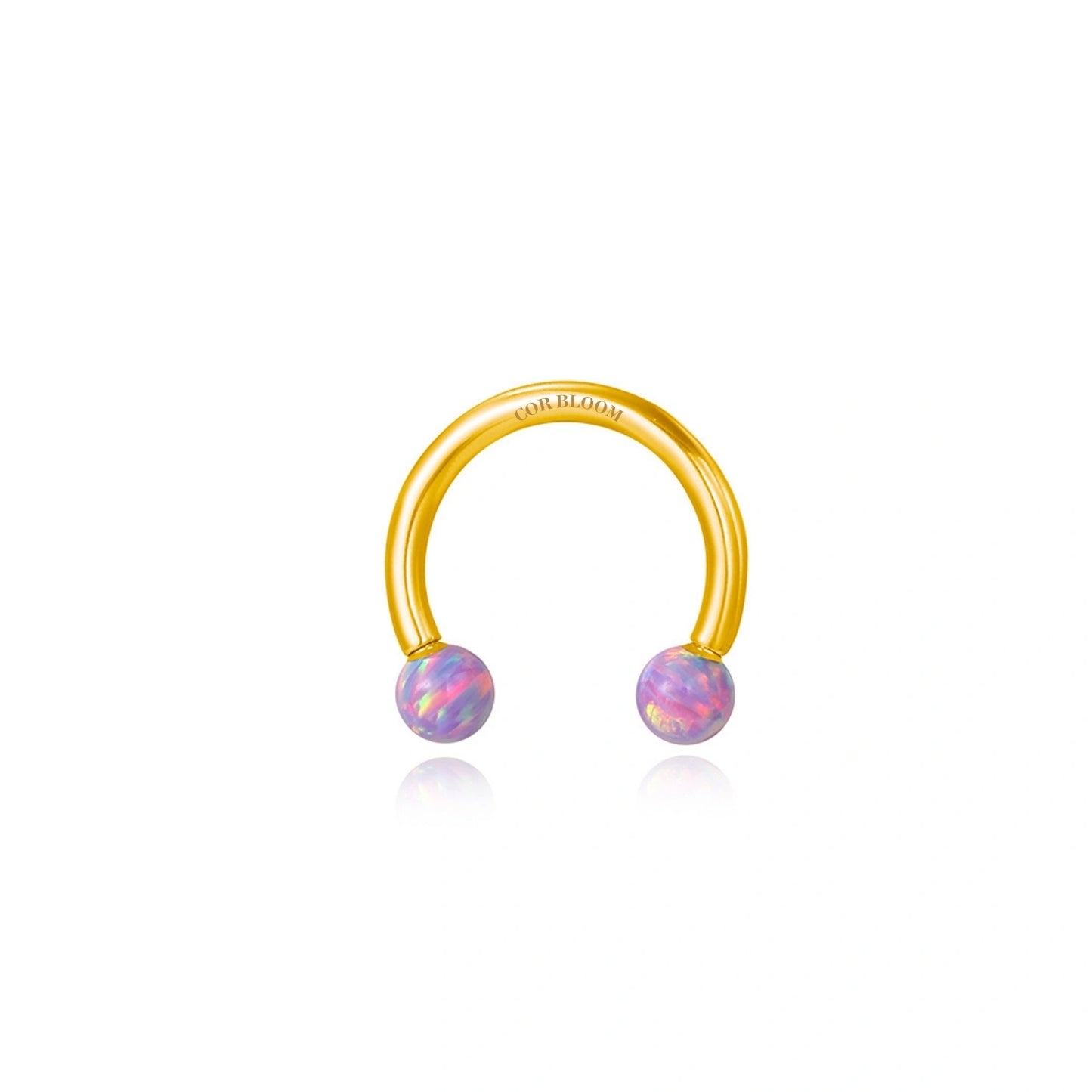 Titanium Violet Flame Opal Circular Barbell