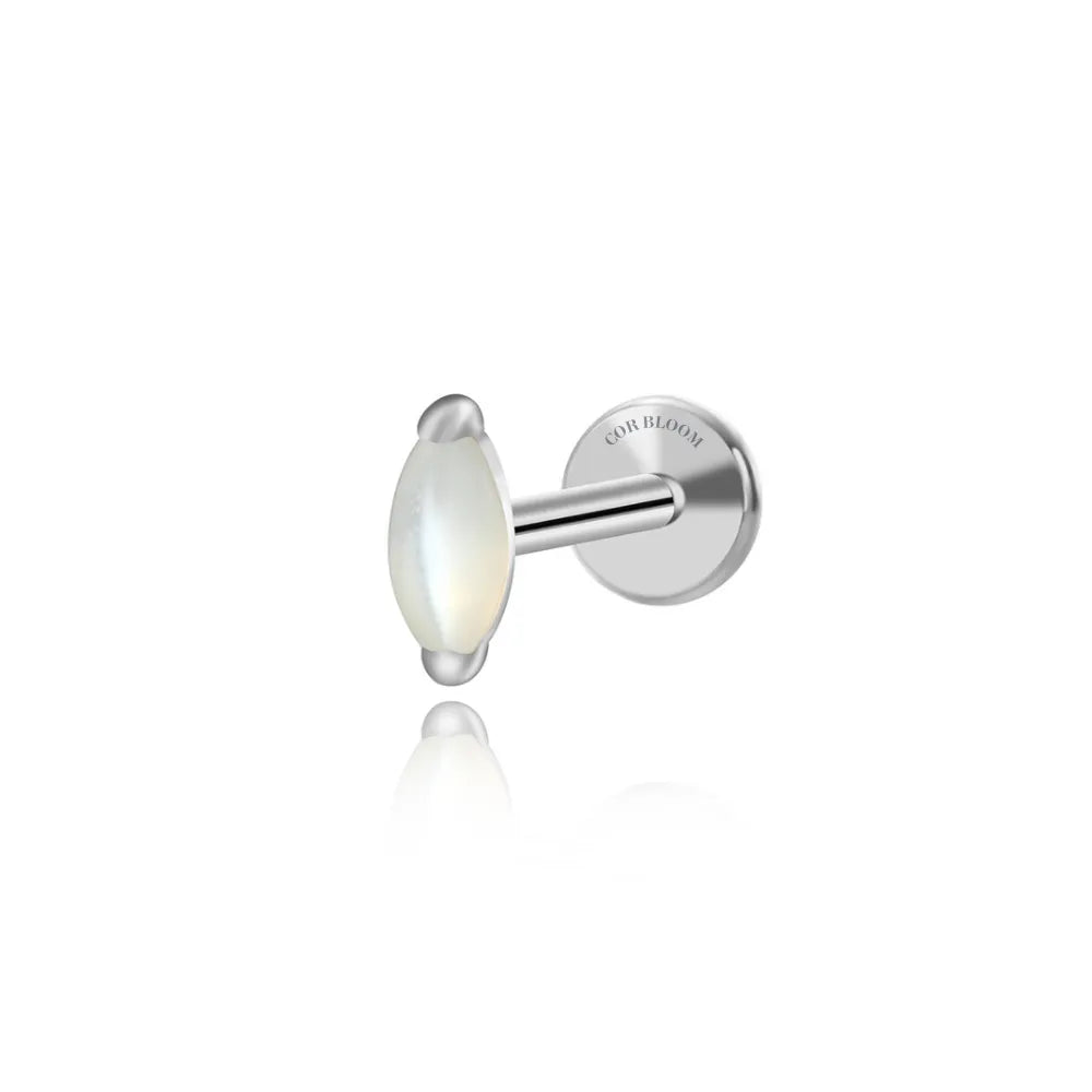 Titanium Mini Clear Marquise Piercing Stud