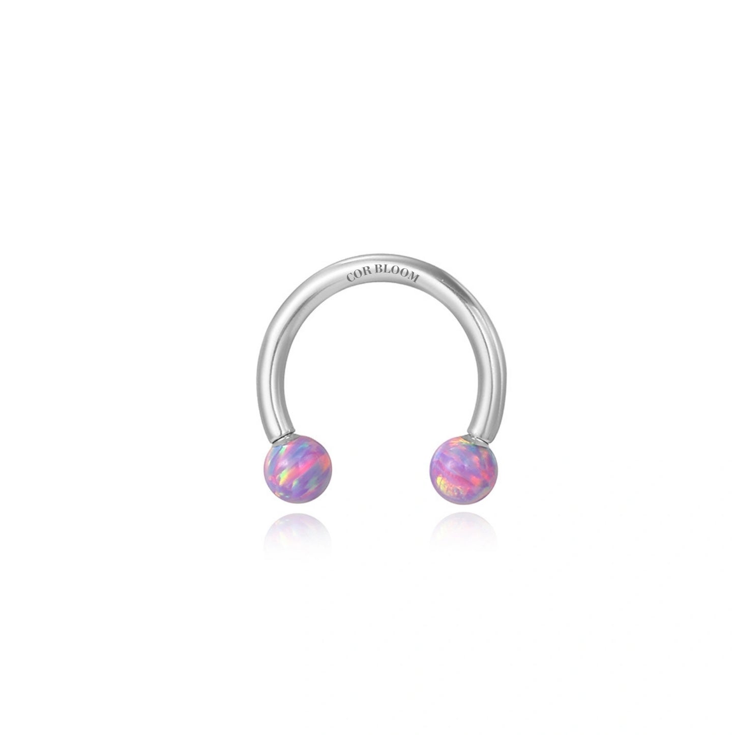 Titanium Violet Flame Opal Circular Barbell