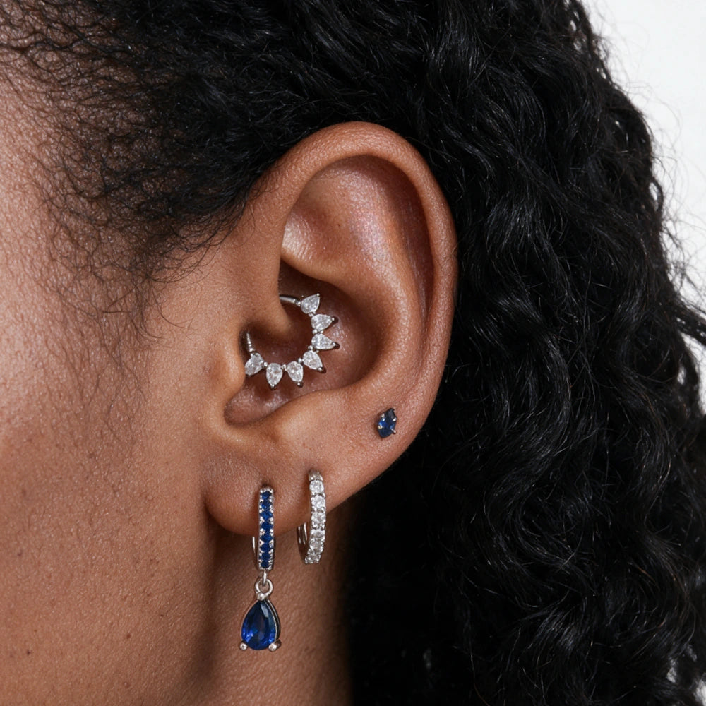 Blue Sapphire Perry Waterdrop Hoop Earrings