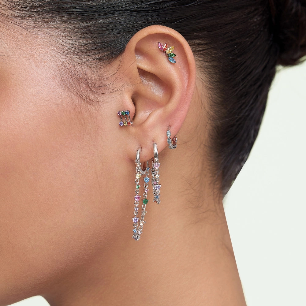 Titanium Aphrodite Rainbow Crown Push Pin Flat Back Stud