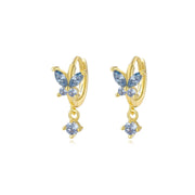 Nefeli Tanzanite Butterfly Huggie Earrings