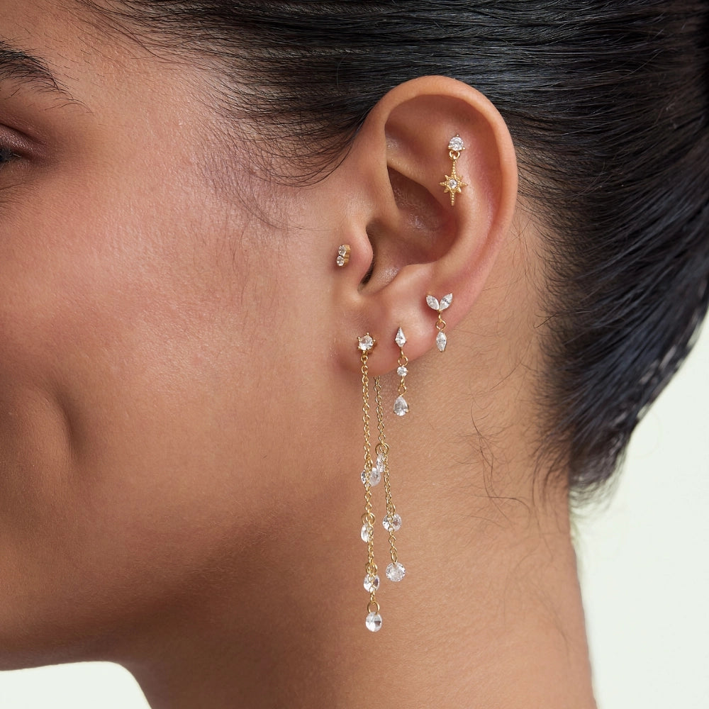 Titanium Edith Mini Duo Diamond Flat Back Stud