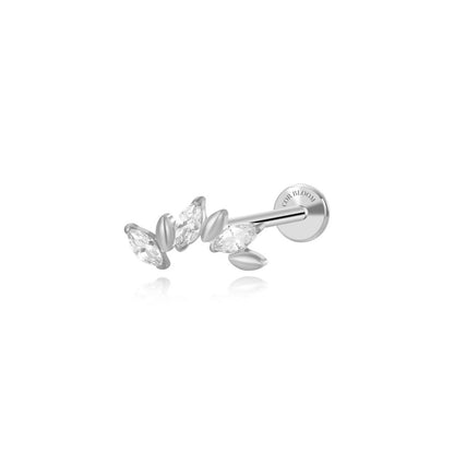 Titanium Joy Climbing Leaf Flat Back Stud