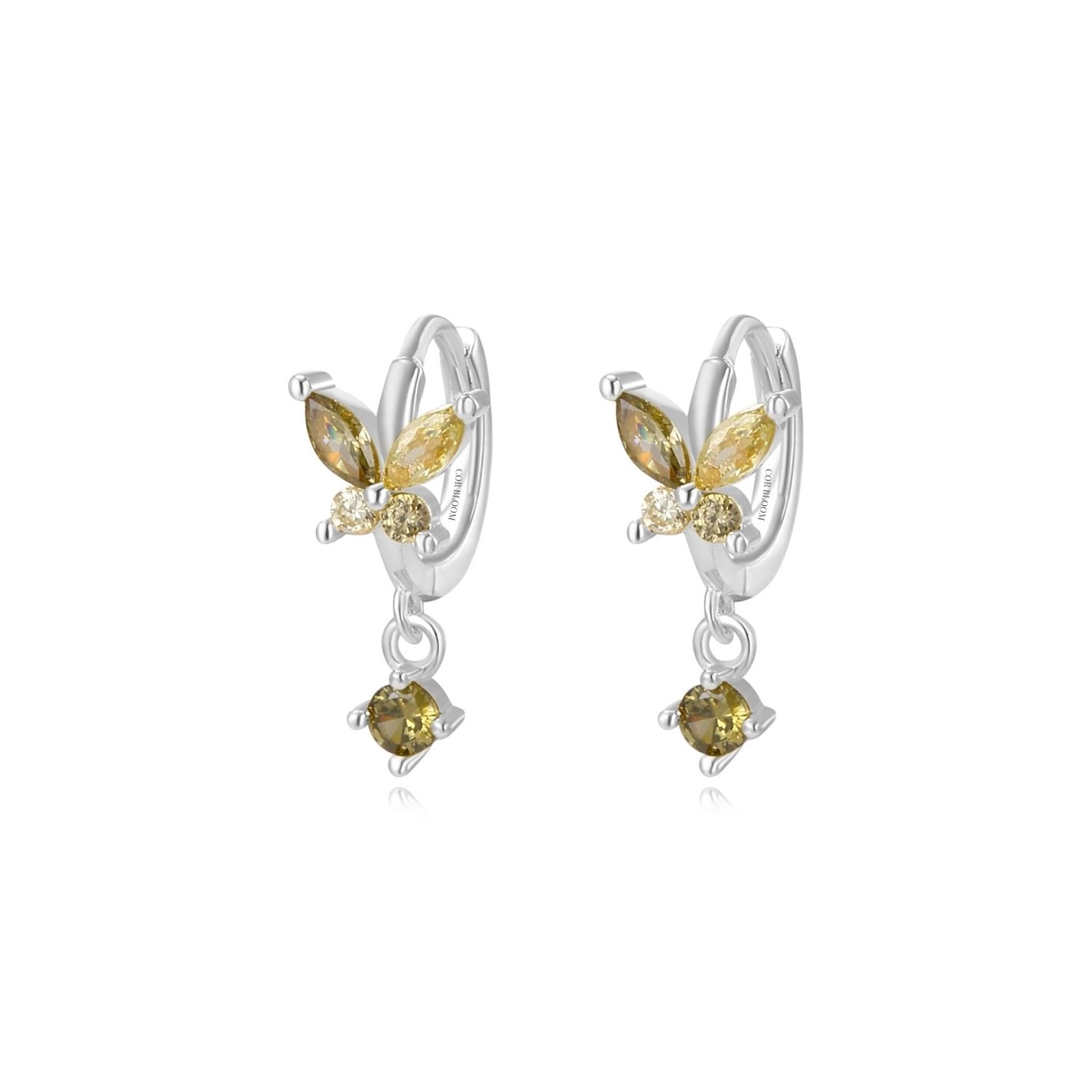 Nefeli Peridot Butterfly Huggie Earrings