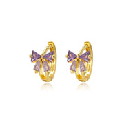 Yelena Amethyst Bow Hoop Earrings