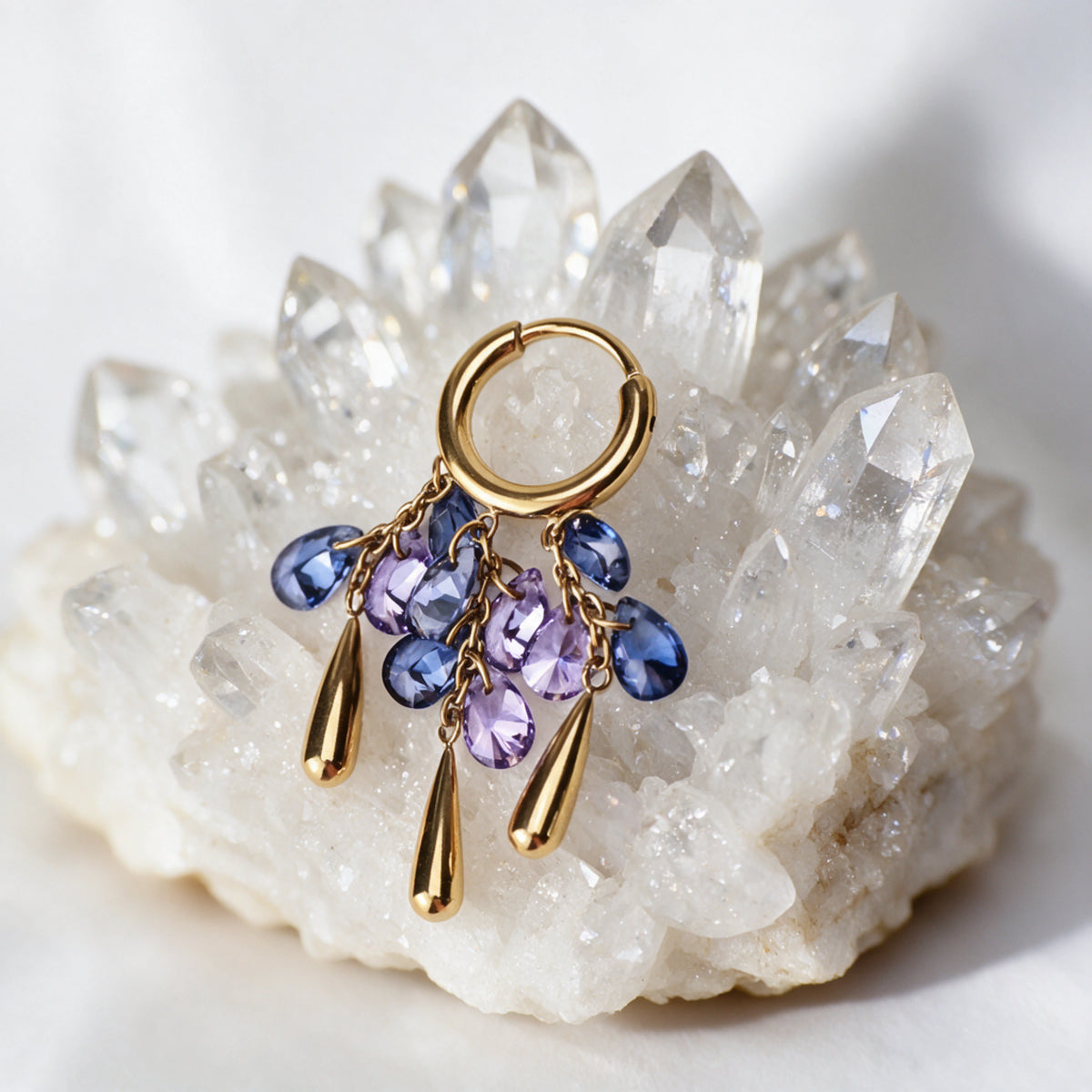 Titanium Kalliope Tanzanite & Amethyst Grape Cascade Clicker