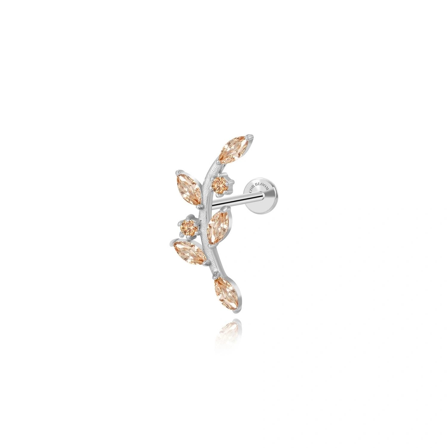 Dainty Autumn Leaf Climbing Piercing Stud